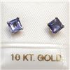 Image 1 : 10K Yellow Gold Iolite Earrings (~Size 0) (~length 0 inches), Suggested Retail Value $240