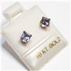 Image 2 : 10K Yellow Gold Iolite Earrings (~Size 0) (~length 0 inches), Suggested Retail Value $240