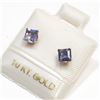 Image 3 : 10K Yellow Gold Iolite Earrings (~Size 0) (~length 0 inches), Suggested Retail Value $240