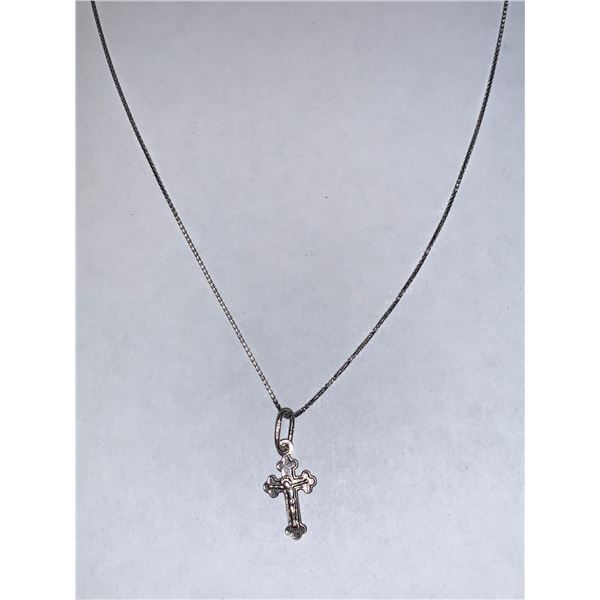 Silver 20" Cross Rhodium Plated Necklace Suggested Retail Value $50