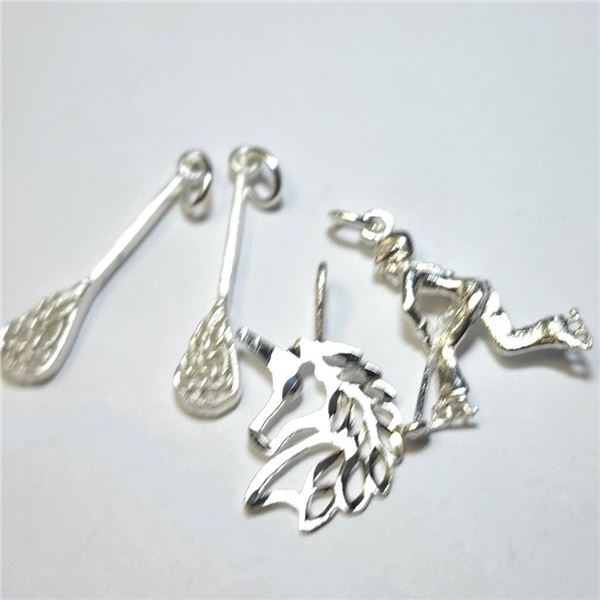 Silver Lot of 4 Assorted Pendants & Charms Suggested Retail Value $40.00