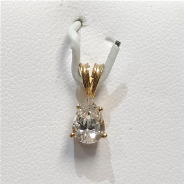 10K Syg Cubic Zirconia Pendant (~Size 0) (~length 0 inches), Suggested Retail Value $400