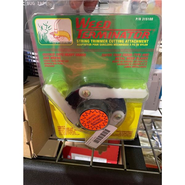 Weed terminator string trimmer cutting attachment