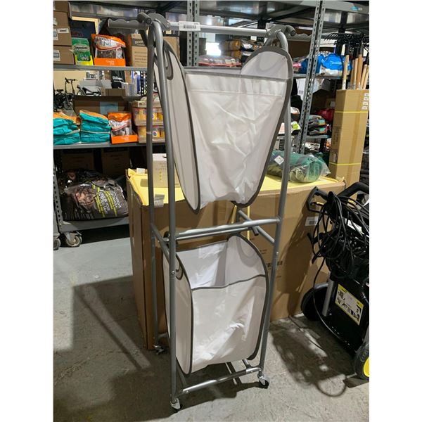 2 tier laundry hamper on wheels