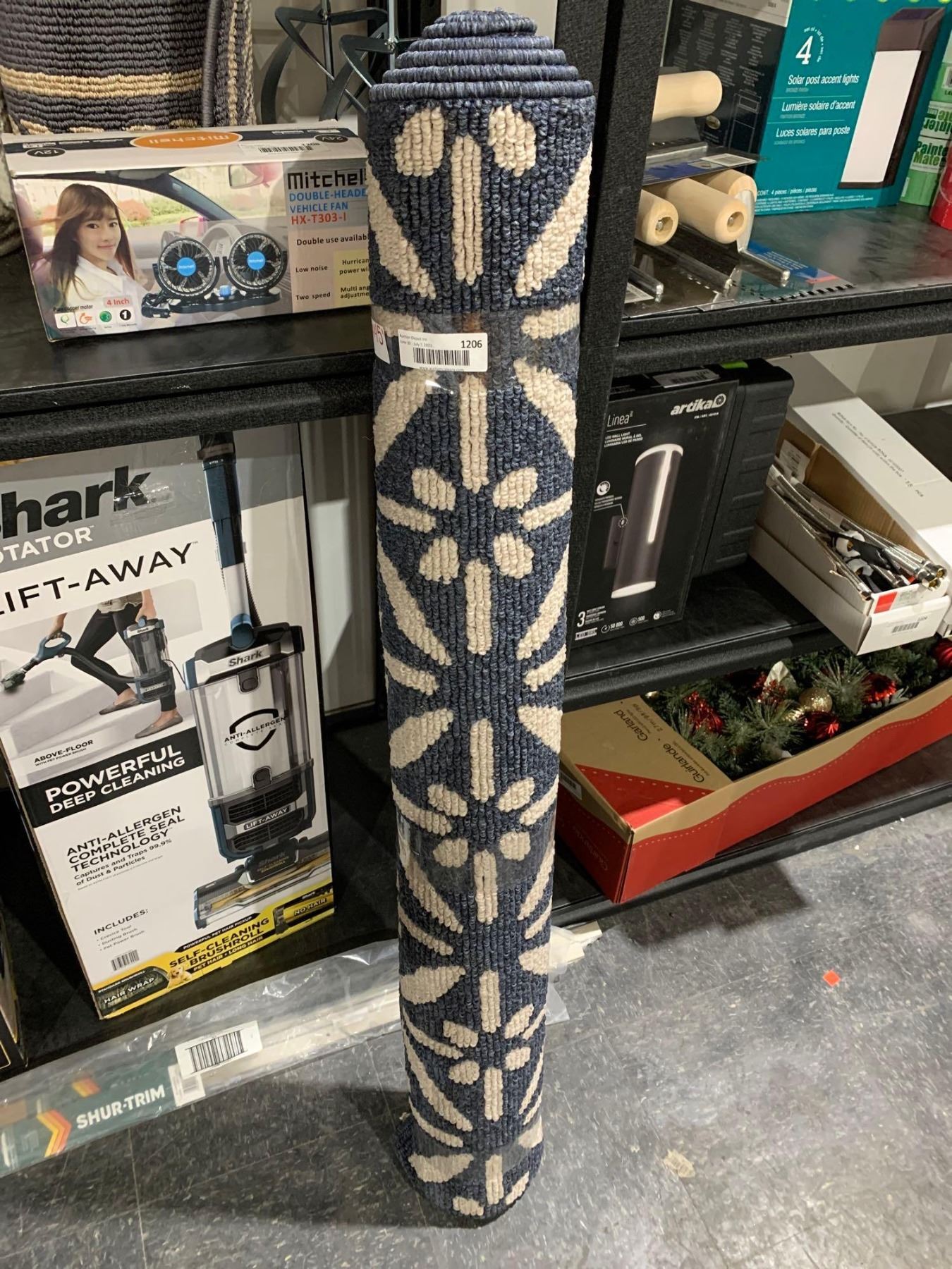 Blue and White design area rug 72