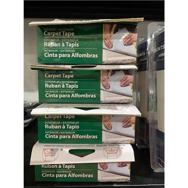 Lot of 4 Rolls - Duck Indoor Heavy Traffic Carpet Tape (2 x 1.88in x 75ft)