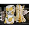 Image 1 : Lot of 14 yellow and white pattern dish towels