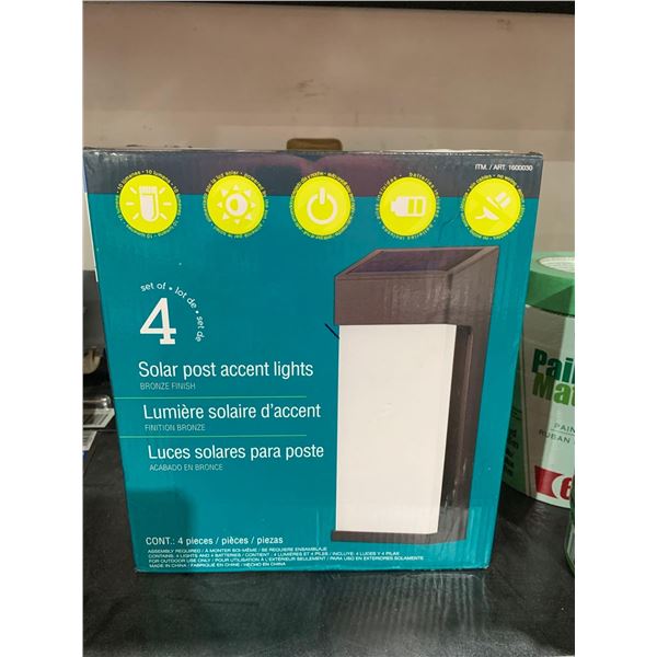 set of 4 solar post accent lights