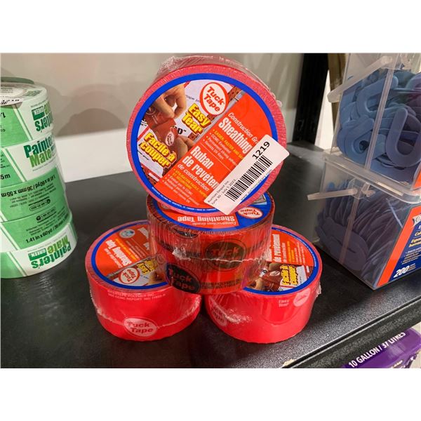 Lot of 3 Rolls - Tuck Tape Construction Sheathing Tape