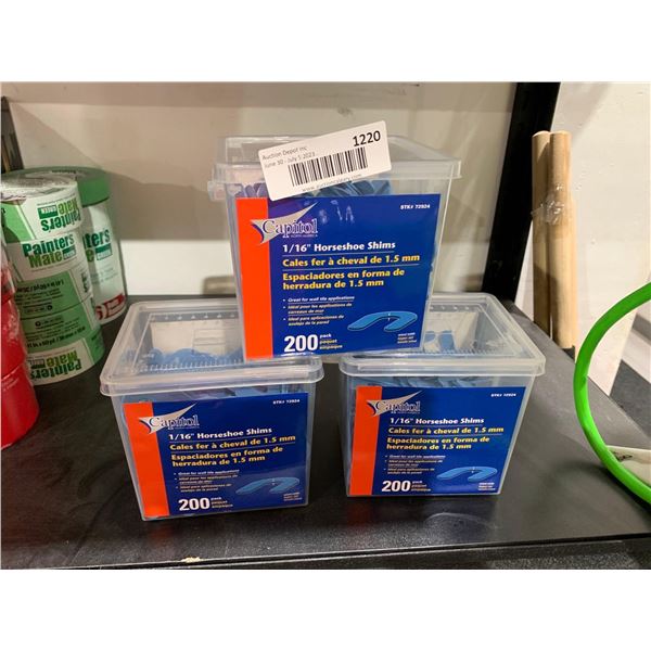 Capitol 1/16" Horseshoe TILE Shims 200 pcs x 3