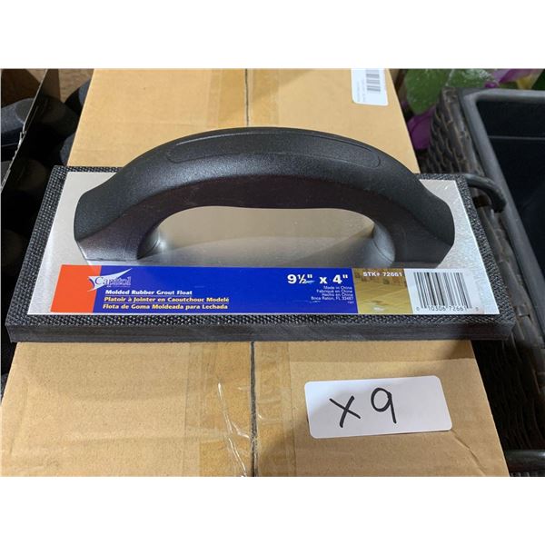 Lot of 9 - Molded Rubber Grout Float 9 1/2" x 4"