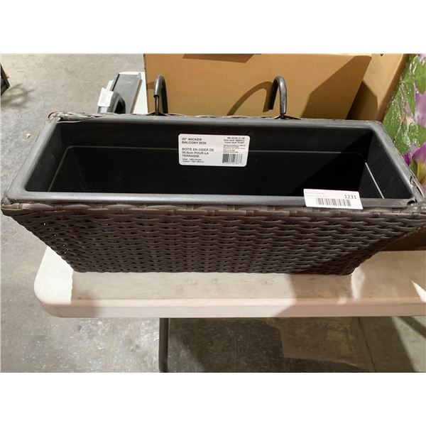 20" Wicker Balcony Box - Brown