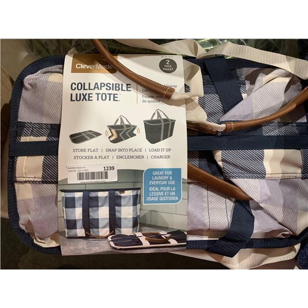 set of 2 - 8 gallon Clevermade collapsible luxe tote