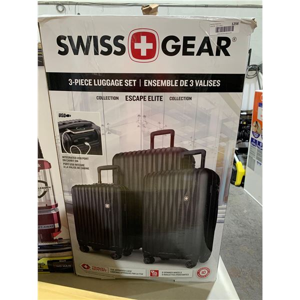 Swiss Gear 3-piece luggage set black with USB port