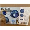 Image 2 : Blue Speckle 12 piece dinnerware set