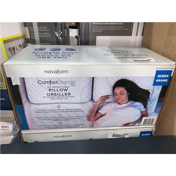 novaform ComfortGrande gel memory foam pillow - queen