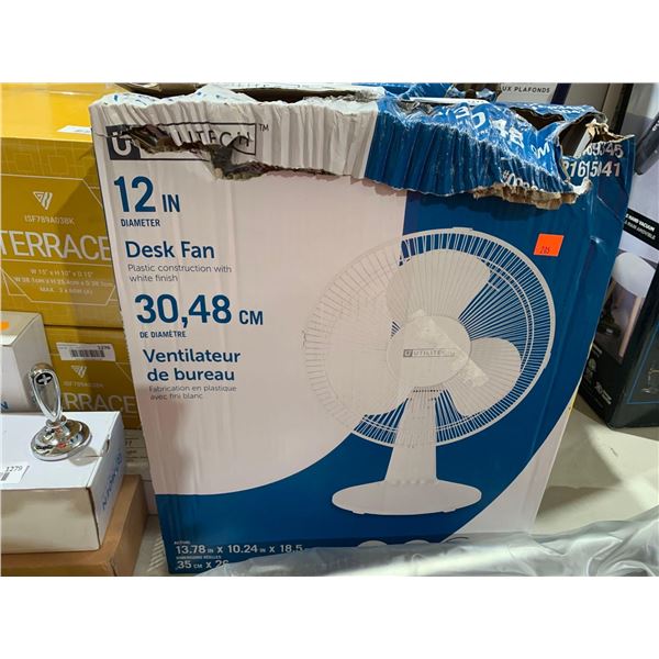 Utilitech 12" diameter desk fan- white