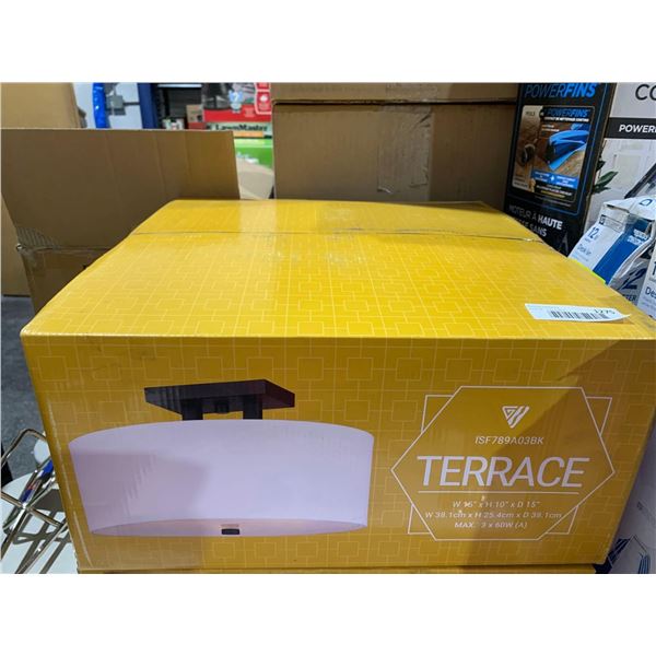 Terrace canopy overhead light white and black- W 15" x H 10" x D 15"