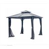 Image 1 : NEW Style Selections Hard Top Gazebo 9ft x 9ft includes insect screen slight damage on box as pictur
