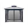 Image 7 : NEW Style Selections Hard Top Gazebo 9ft x 9ft includes insect screen slight damage on box as pictur