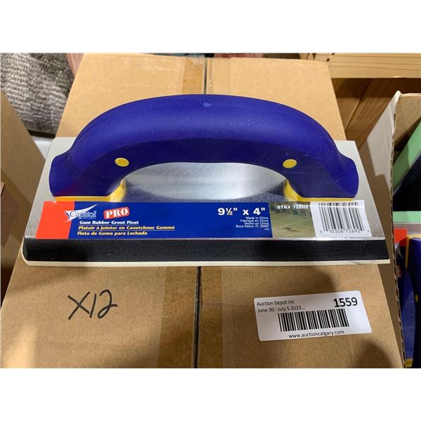 Lot of 12- Capitol PRO Gum Rubber Grout Float 9 1/2" x 4"