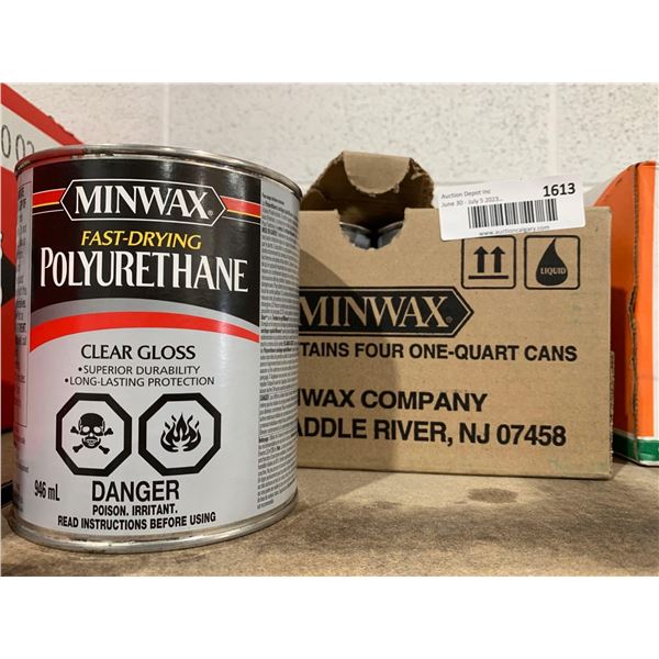 Minwax Fast Drying Polyurethane - Clear Gloss 4x946ml
