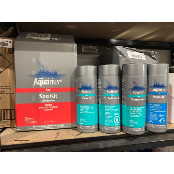 Aquarius Spa Kit with Bromine, Clear It , Stain Prevention, Foam Away & Test Strips