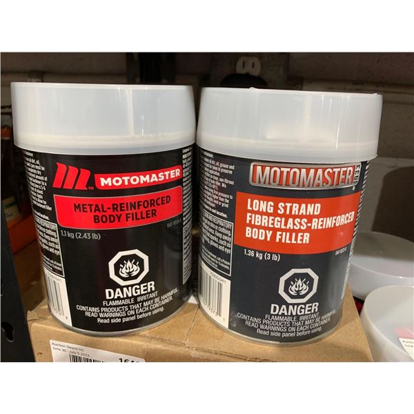 Motomaster Metal Reinforced Body Filler Kit 2X2.43Lbs & Long Strand Fiberglass- Reinforced Body Fill