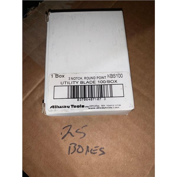 Allways Tools - 3 notch round point utility blades 25x100