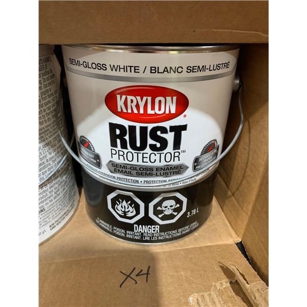 Krylon Rust Protector Semi Gloss White Enamel 4x3.78L