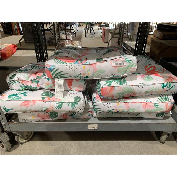 Lot of 7 - Style Selections Flamingo Patio Chair Cushion