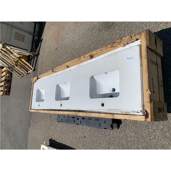 90x21" 3 Basin Bathroom Counter Top