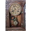 Image 2 : Waterbury oak cased gingerbread clock with chiming movement and decorative pendulum, circa 1900, wor