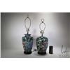 Image 2 : Two hand painted Chinoserie table lamps with harps. Note: Not available for shipping. Local pickup o