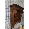 Image 2 : Antique Eastlake two tier wall shelf with carved decoration, 31" high X 34" deep