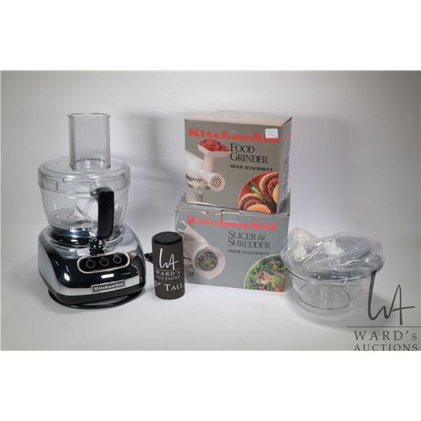 Vintage Kitchenaid food processor with extra blades and bowl etc., working at time of cataloguing pl