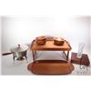 Image 2 : Selection of mid century collectibles including stainless steel chafing dish with spirit warmer, a t