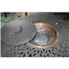 Image 2 : Decoratively cast 48" diameter patio fire pit table with lid