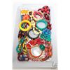 Image 1 : Tray lot of vintage colourful jewellery including lucite bracelets, gold tone and enamel necklaces, 