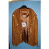 Image 1 : Genuine suede leather jacket with needlework, fringe and bead work adornments, Canadian made, size l