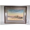 Image 1 : Framed original watercolour painting of an untitled prairie landscape, signed by artist Cecil E. Jam