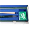 Image 2 : Boxed two piece pool cue made by Orchaid marked Rolling Rock in fitted hard case, also marked Rollin