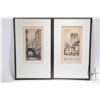 Image 1 : Two framed F. Robson etched prints including "The Church Corner High Wycombe" and "St. Brides Church