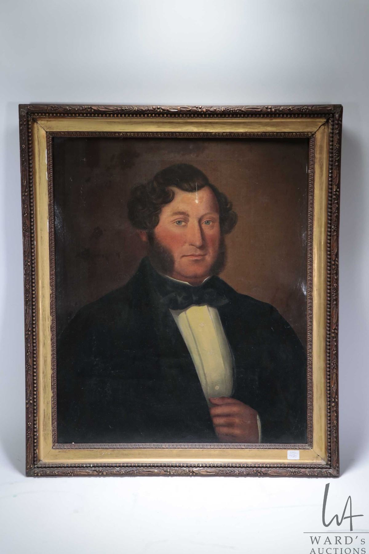 Stately Portrait Antique framed oil on canvas portrait painting of a stately gentleman ...