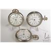 Image 1 : Three vintage pocket watches including Elgin National Watch Co., grade 75 pocket watch with 15 jewel