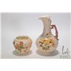 Image 1 : Antique Royal Worcester small rose bowl 3" in height and a Royal Worcester style 7" pitcher