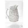 Image 8 : Two antique jugs including molded relief hunt scene jug circa 1815 and a blossom motif glazed jug, n