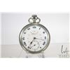 Image 1 : Admiral non-magnetic, 17 jewel pocket watch in open face nickel silver watch case. White enamel doub