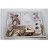 Image 1 : Tray lot of vintage and collectible jewellery including Coro brooch, diamante earrings and necklace,