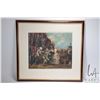 Image 1 : Antique framed print of a English street scene featuring what appears to be an aristocrat being deta
